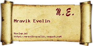 Mravik Evelin névjegykártya
